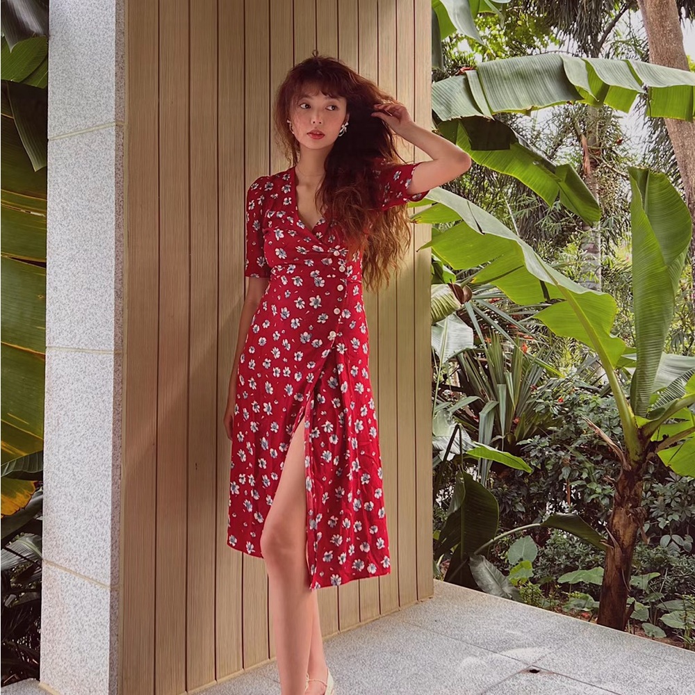 Rouje Gabin Wrap dress Red FR34